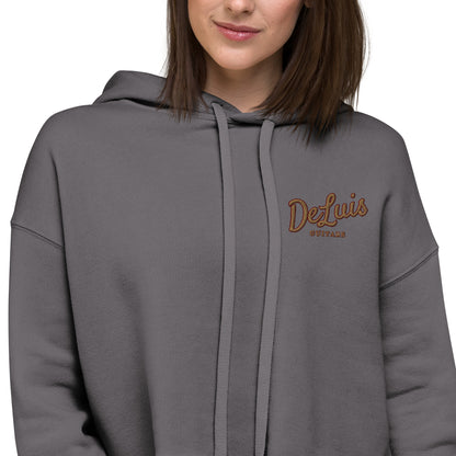 DeLuis Guitars Embroidered Women's Crop Hoodie